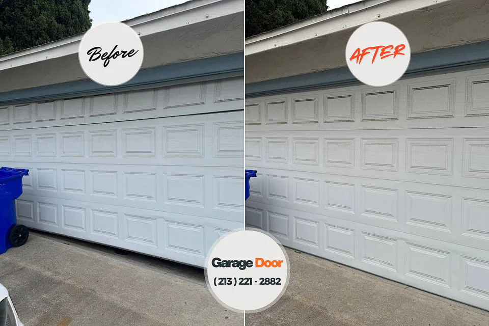 Before and after: garage door spring repair Zwolle, LA